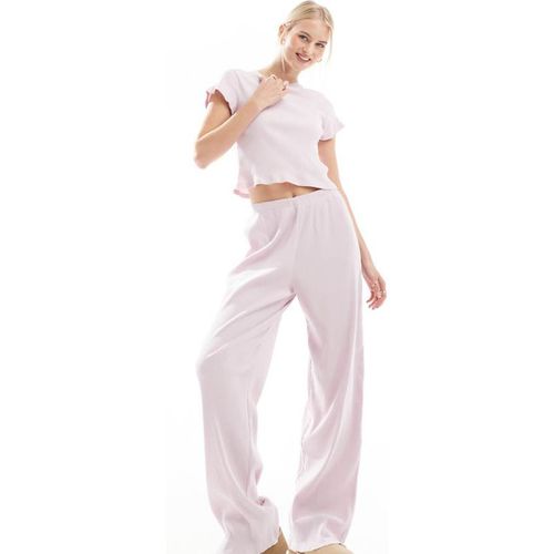 ASOS Tall Womens DESIGN mix & match rib pyjama trouser in lilac - Large