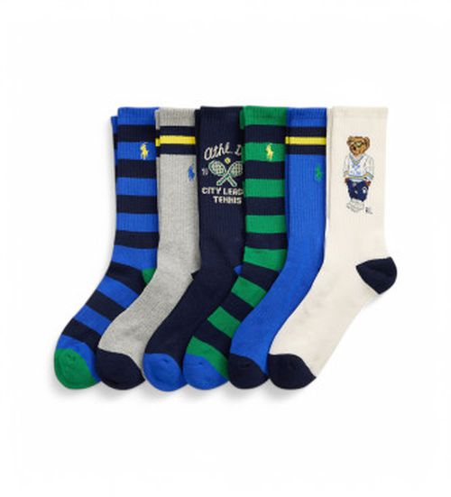 Polo Ralph Lauren for man. 449973015001 Set of 6 multicoloured socks (42-46), Homewear, Multicolor, Cotton, Sustainable