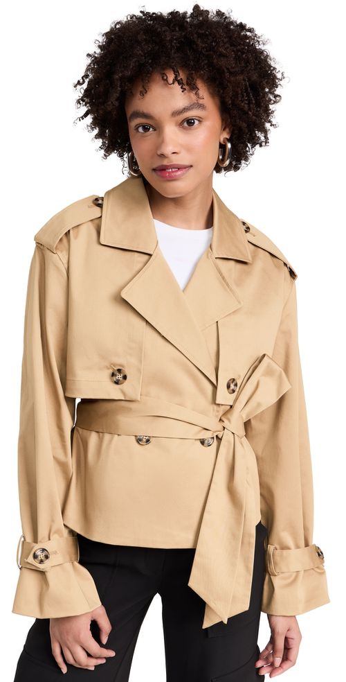The Cropped Charles Trench Coat Sand