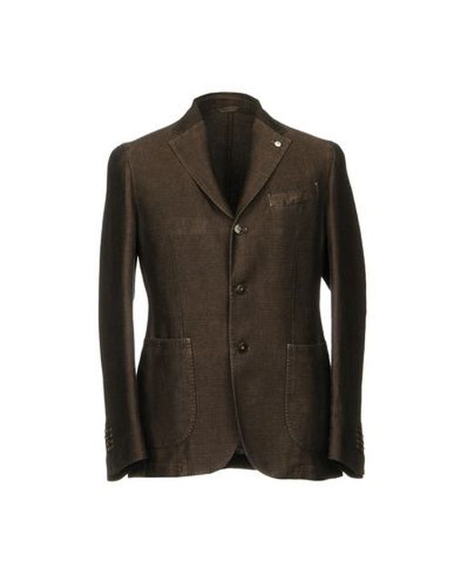 L. b.m. 1911 Man Blazer Light brown Size 40 Linen, Cotton