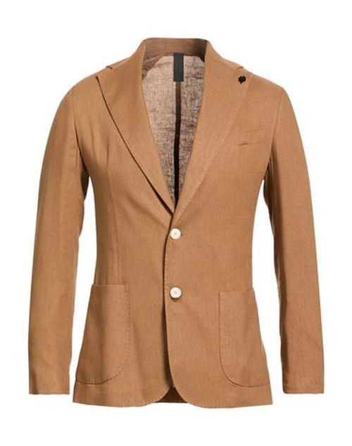 Man Blazer Camel Size 36 Linen, Viscose