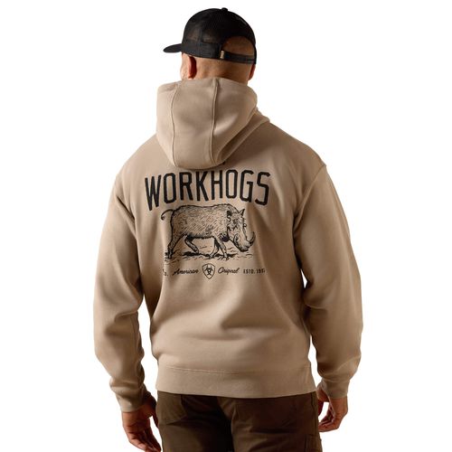 Men's Rebar Lightweight Workhog Hoodie Long Sleeve in Greige, Size Large, by