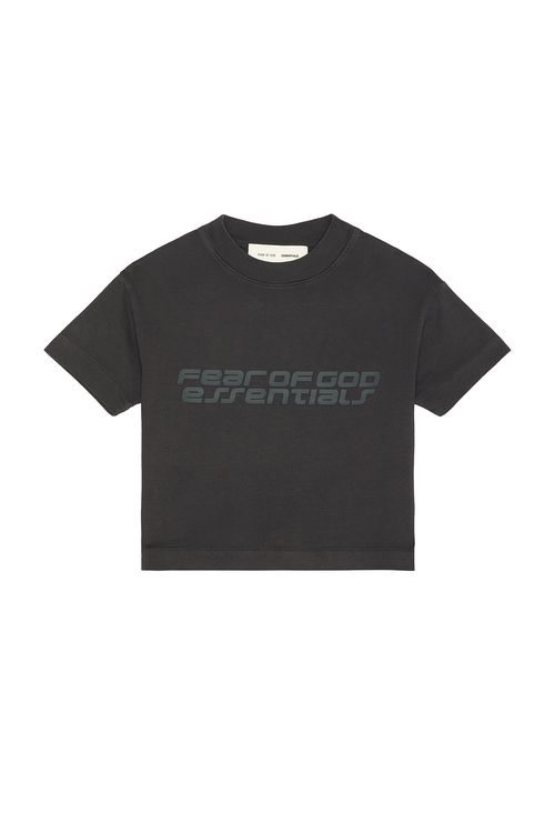 Fear of God ESSENTIALS Kids Short Sleeve Tee in Vintage Black - Black. 4/5 also in