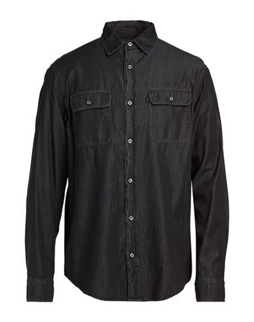 Man Denim shirt Charcoal Size L Cotton