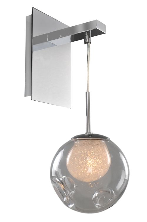 Chrome One Light Wall Bracket from the Meteor Collection
