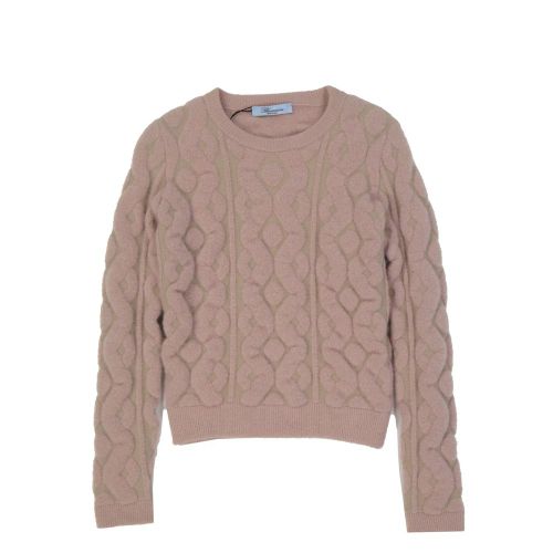 Cable-Knit Mohair Sweater — Beige