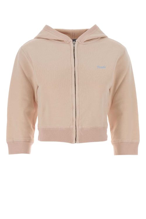 Cotton Zip-Up Sweatshirt — Pink