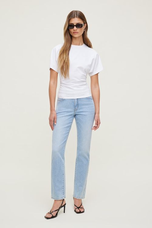 Frenchie High Rise Slim Leg Jeans - Blue - Women Clothing