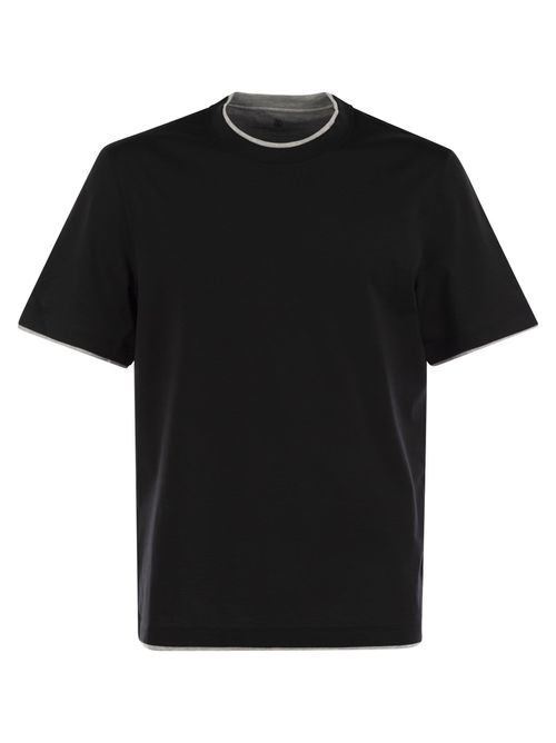 Slim Fit Crew-neck T-shirt In Lightweight Cotton Jersey