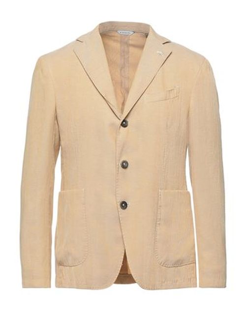 Man Blazer Yellow Size 36 Polyester, Linen, Cotton