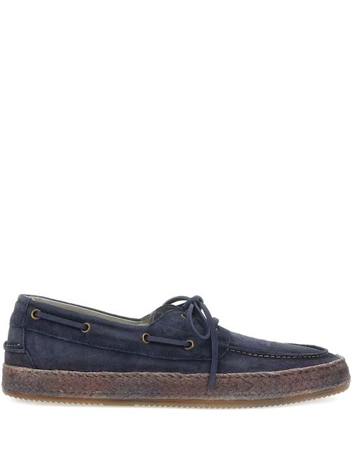 Leather boat shoes - Blue