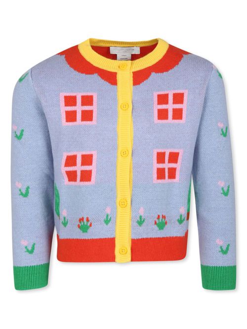 Knitted organic-cotton-blend cardigan - Blue