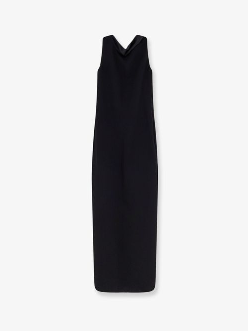Plunging Back Long Dress — Black
