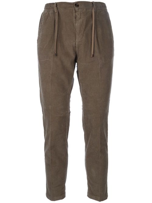 Drawstring waistband trousers - Brown