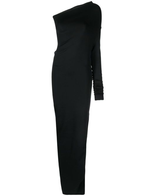 One-shoulder draped dress - Black