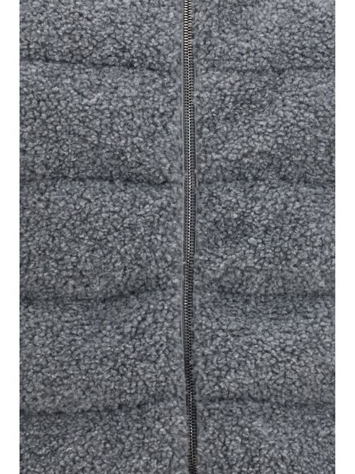Shearling Front Padded Vest — Gray