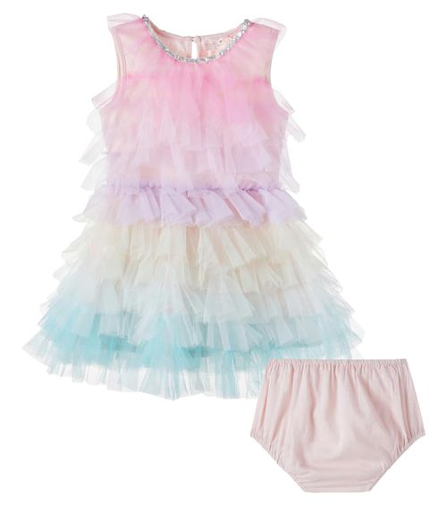 Baby Rainbow Reverie dress and bloomers set