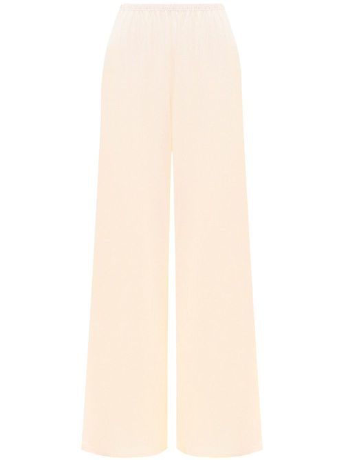 Silk-jersey wide-leg trousers - Neutrals