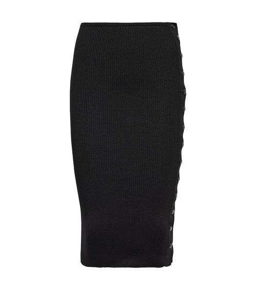 Finn ribbed-knit silk pencil skirt