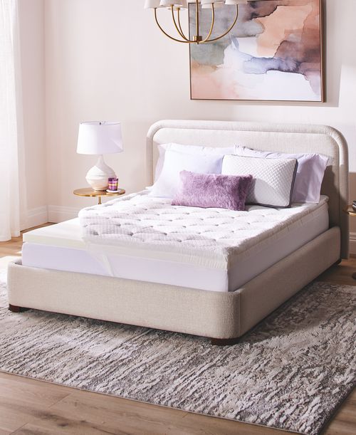 4-inch Layered Luxury Memory Foam Mattress Topper, King - Beige