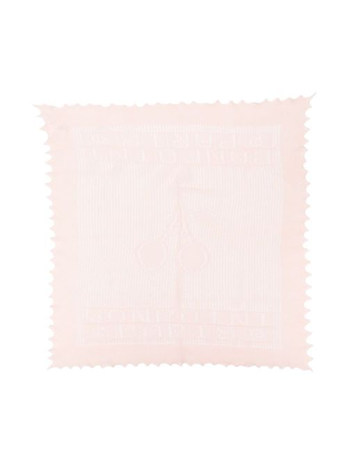 Cherry-detail pointelle-knit blanket - Pink
