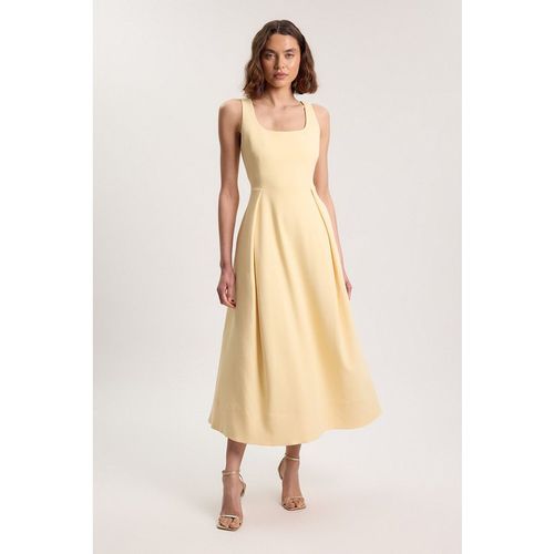 Karen Millen Womens Tailored Full Skirt Midi Dress - Yellow