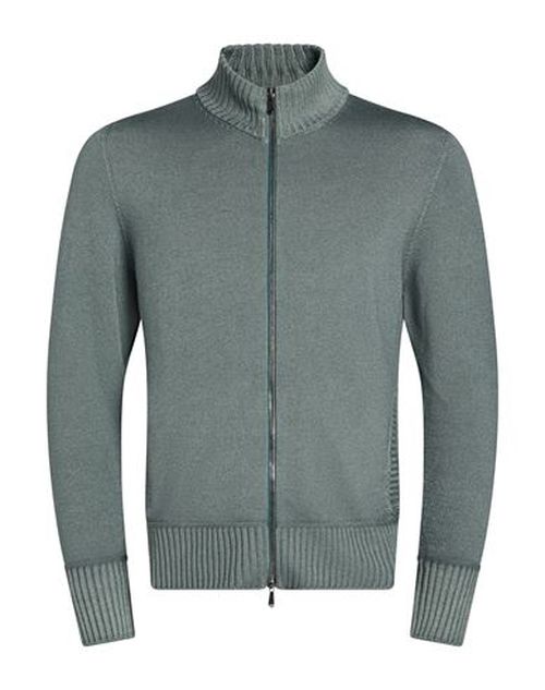 Man Cardigan Military green Size 38 Merino Wool