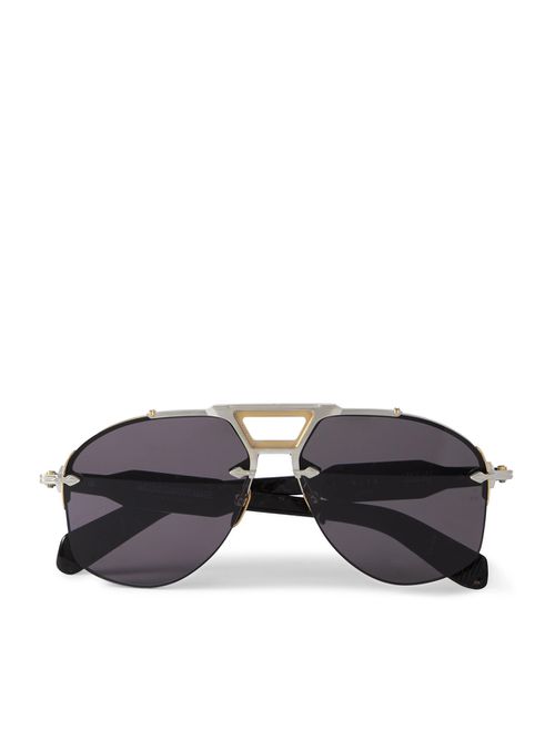 Alta Aviator-Style Silver, Gold-Tone and Acetate Sunglasses