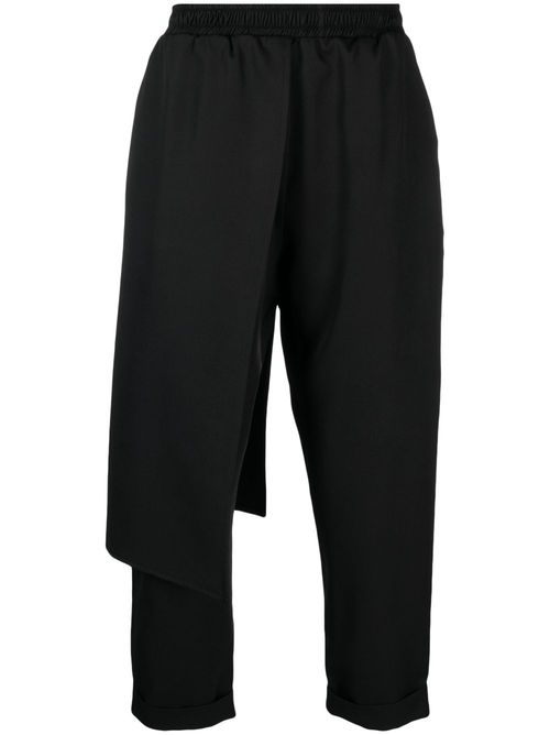 Layered cropped trousers - Black