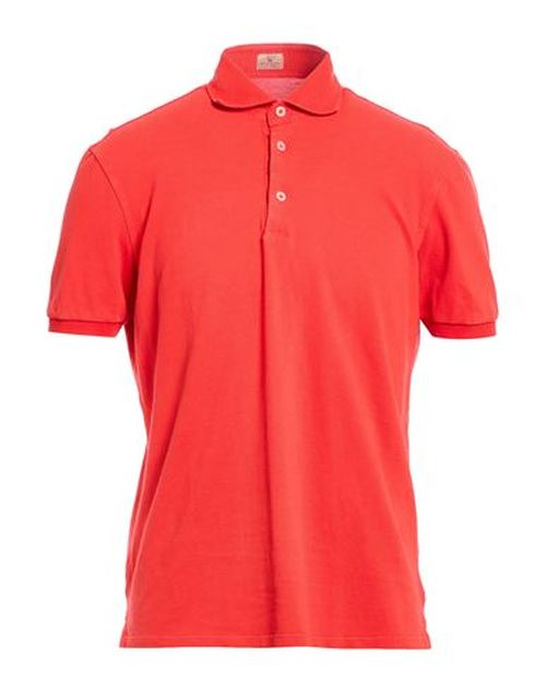 Silvery Man Polo shirt Tomato red Size L Cotton