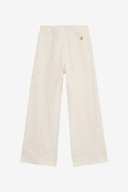 Ivory Track Pants With Jaguar Skin