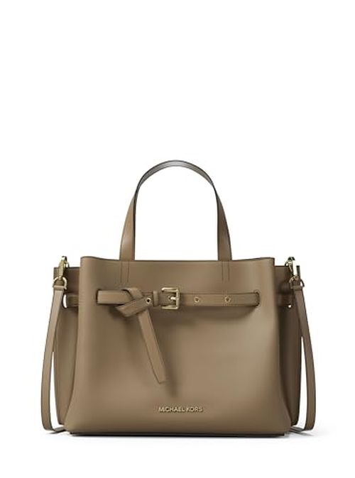 Michael Kors Women's Emilia Medium Satchel, Husk/Pebbled Leather, One Size