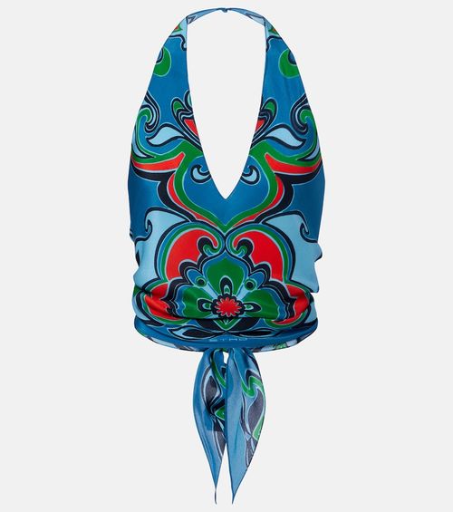 Printed silk top
