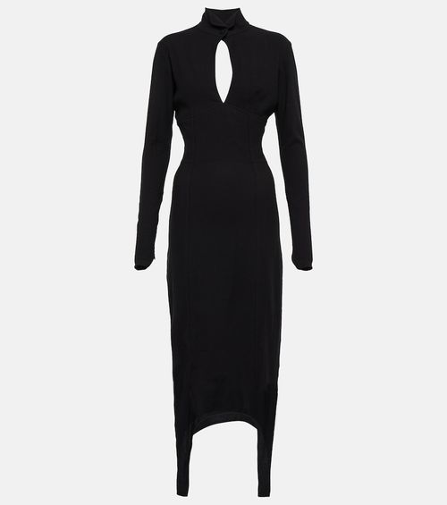Cutout jersey midi dress
