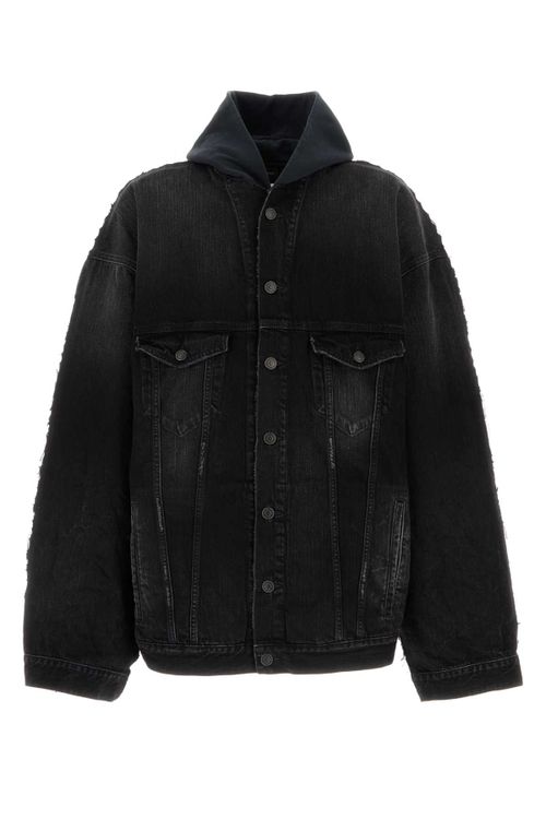 Oversized Black Denim Jacket — Black