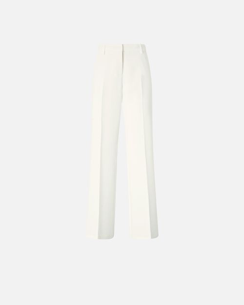 Trousers in canvas with pressed pleat detail - 38