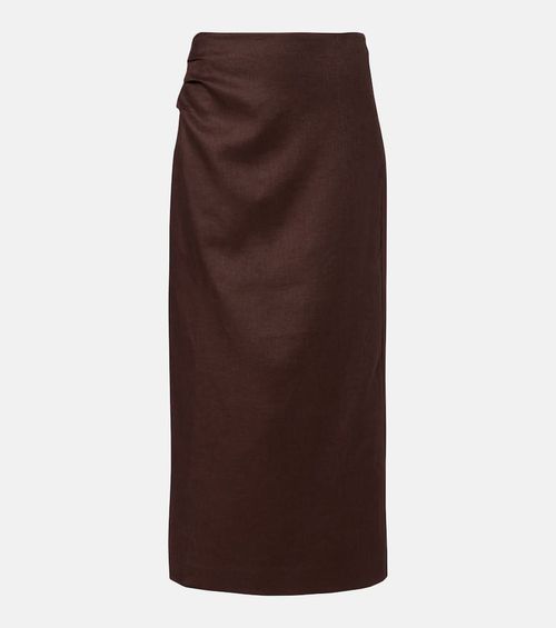 Linen midi skirt