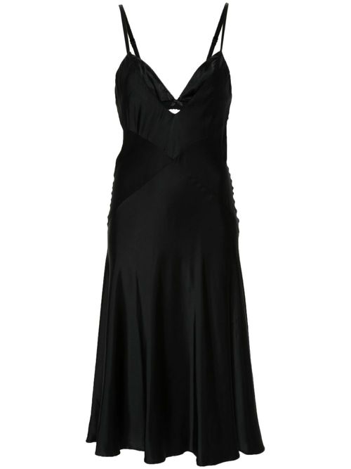 Panelled satin midi dress - Black