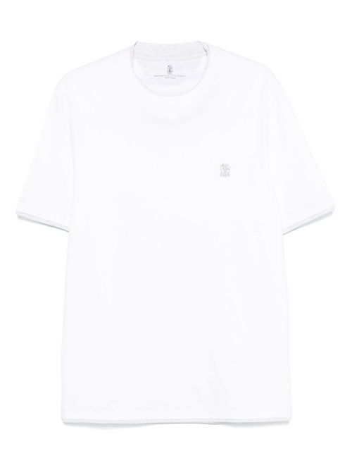 Embroidered-logo T-shirt - White