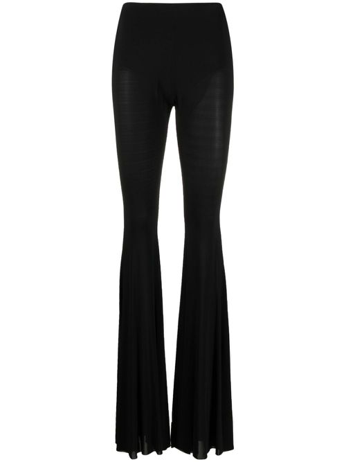 Stretch-jersey flared trousers - Black