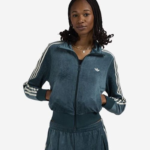Women's Liberty London Debossed Velvet Firebird Track Top in Green