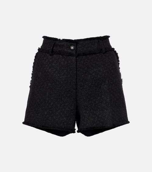 Wool-blend tweed shorts