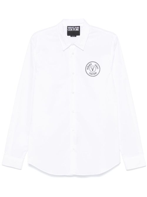 Chain V-Emblem shirt - White