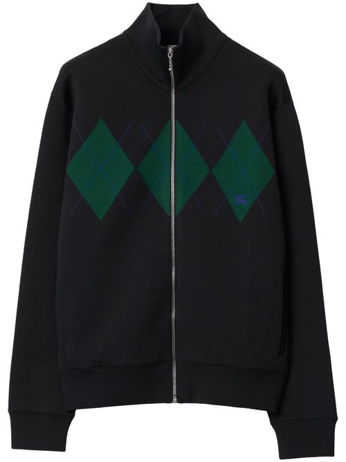 EKD-embroidered argyle track jacket - Black