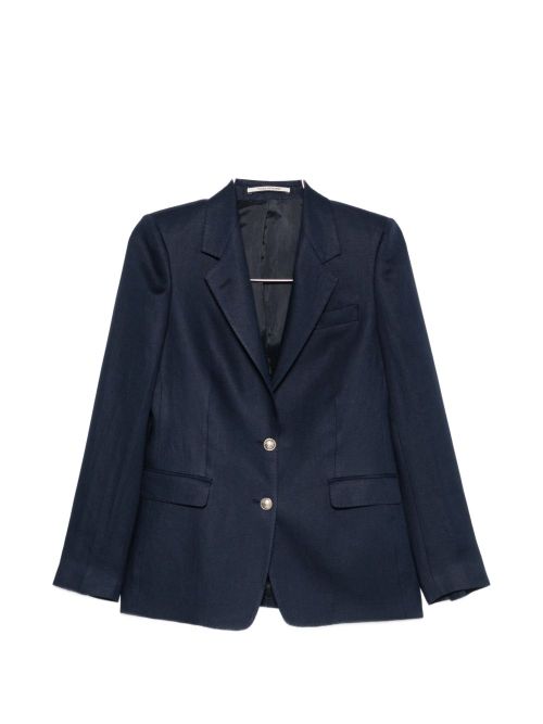 Linen Jacket with Single Button Fastening for Women