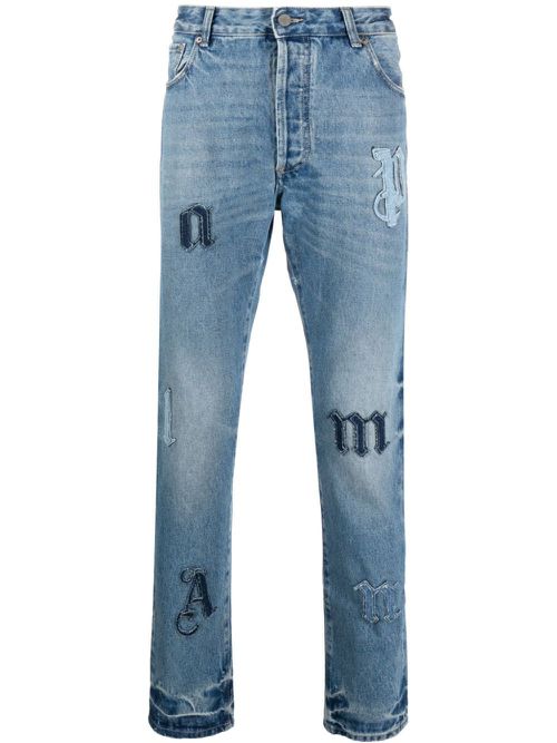 Logo-patch straight jeans