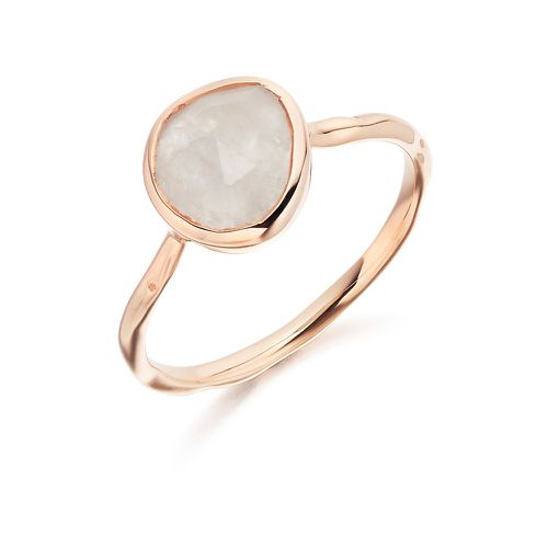 Siren Moonstone Stacking Ring, Rose Gold Vermeil on Silver