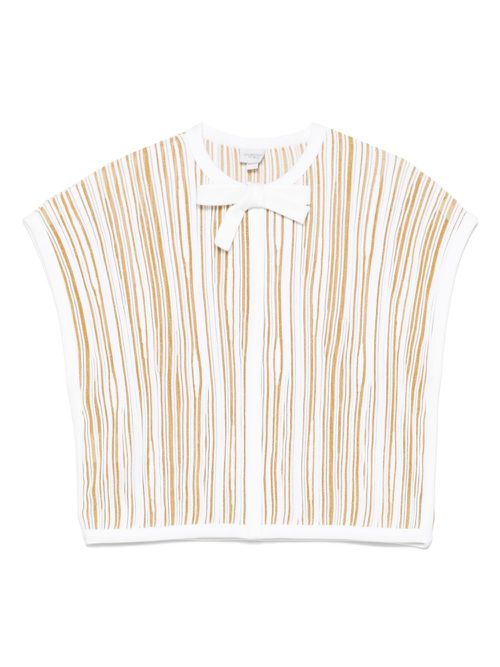 Striped lurex top - White