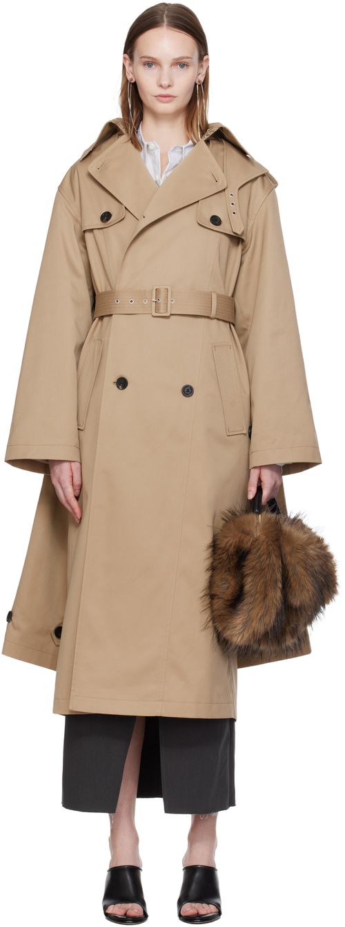 Beige 'The Hooded' Trench Coat