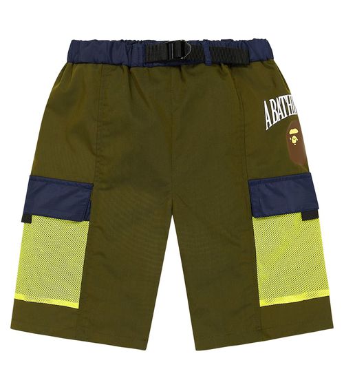 BAPE Kids 남성 Logo mesh-trimmed cargo shorts